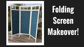 DIY: Folding screen makeover in art nouveau style.Room divider