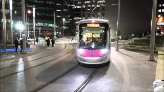 Midland Metro Running In & Out Of Bull Street Tram Stop