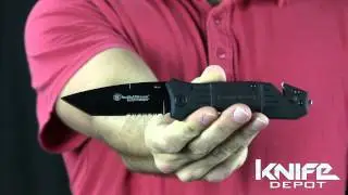 Smith & Wesson Extreme Ops Tanto Pocket Knife with Partially Serrated Blade