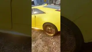 Outrageous Yellow Cadillac CTS Coupe on 26&rdquo; Forgiatos Wire Wheels