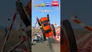 Большая и маленькая машина против препятствия &mdash; BeamNG.Drive 🚘