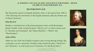 English Literature for Competitive Examinations JACOBEAN TO RESTORATION AGE