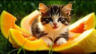 A Cute Kitten Born From a melone | Hyper-Realistic AI Video  #AI  #AIAnimation #funny  #Cute  #cat