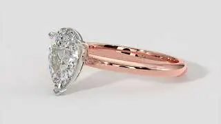 Minimalistic Pear Shape Solitaire Ring 18k Rose & White Gold - Australian Diamond Network