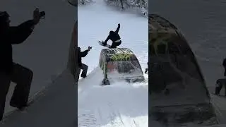 Insane one foot slide #snowboard #skiing #snow #shorts