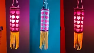 DIY paper light lamp/paper lantern for diwali/wall decorative idea/light shade 