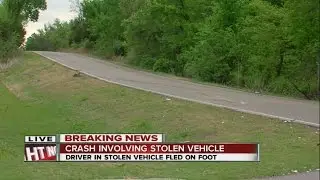 Man flees scene after crashing stolen truck