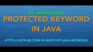 Protected keyword in Java with an example