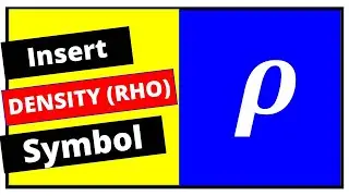 How to Write Density Symbol in Word | Rho Symbol [ &rho; ]