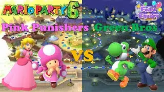 Mario Party 6 - Peach & Toadette vs Luigi & Yoshi - Faire Square