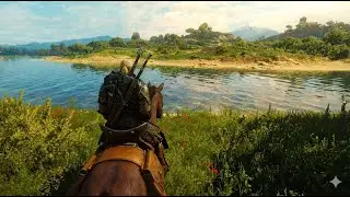 The Witcher 3 | Sunset Horse Ride by the Lake 🌄 | Cinematic Ambient