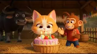 Billi Ka Birthday Cake 🎂 | Funny Cat Monkey Story | Kids Cartoon Story Hindi English