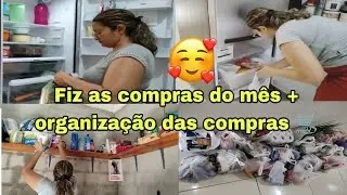 FIZ AS COMPRAS DO MÊS 🛒 MAIS ORGANIZAÇÃO DOS ALIMENTOS NOS  ARMÁRIOS 😍☺️