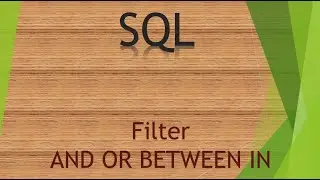 1 Filter - AND OR BETWEEN IN