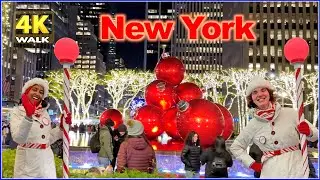 【4K】WALK Sixth Avenue  Christmas in NEW YORK City NYC USA NY