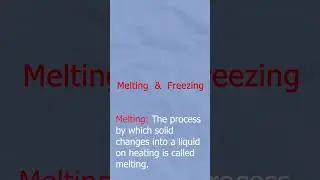 Melting and Freezing #shorts #shortsscience #science #sciencefacts