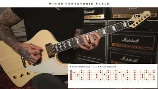 MINOR PENTATONIC SCALE - all 5 boxes across the whole neck