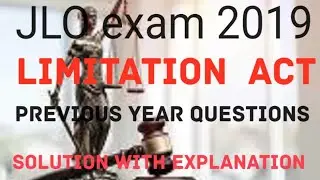 JlO exam 2023| jlo previous year exam papers 2019 | limitation act / part 1
