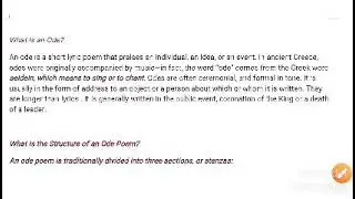 ODE AND ITS KINDS  PINDARIC ODE HORATIAN ODE IRREGULAR ODE