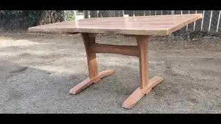 Live Edge Quartersawn Sycamore Testle Style Dining Table