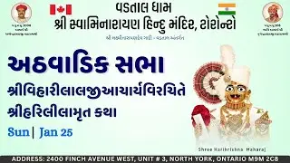 SATSANG SABHA | Shree HariLilamrut Katha | Toronto, Canada | Sunday 25 Jan, 2026 | Sabha 046