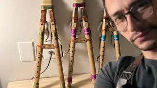 Handmade Drone Flute &ndash; Calming Sound Improvisation by Leo (High D)