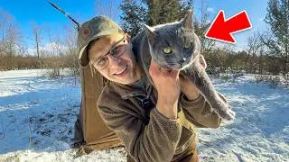 Cat & Man Go Winter Camping (Coldest Night Yet)
