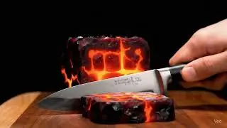 Cutting a Glowing Lava Cube 🍬🔥 | Satisfying AI ASMR
