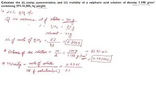 Geochemist Exam 2017: Calculate Molarity and Molality of 27% H2SO4 solution | w/w to M and m
