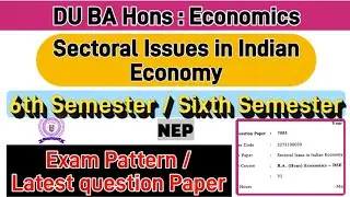 Sectoral Issues in Indian economy BA Hons Economics 6th Semester previous year question paper du