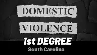 Domestic Violence 1st Degree in South Carolina | Charleston, SC Criminal Defense Attorney