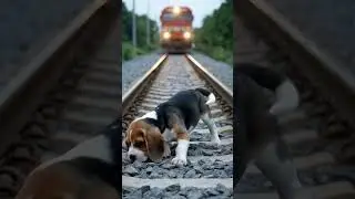 A Race Against Time: Helpless Puppy Trapped on Train Tracks