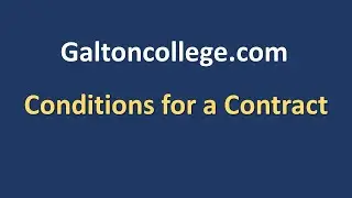 Conditions for a Contract