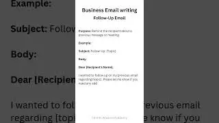 Follow Up Email | Business Email Writing #businessemailwriting #emailtips #emailwritingtips