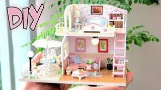 DIY Miniature Cardboard Box Dollhouse # 4 - Dreamhouse mansion with real swimming pool, 2 bedrooms