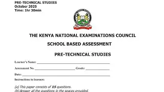 Knec Pre-tech guide  grade 8 SBA 