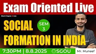 SGOU | Social Formation In India |Exam Oriented Live |Mr Muneef| #sgou #education #onlinelearning