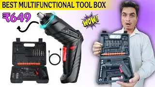 Electronic Cordless Screwdriver Kit Set|Cordless Drill Driver with 90&deg;Rotating Handle & USB Charging