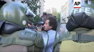 Chileans protest metro fare hike