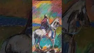 Preliminary sketch in pastel on board for the Holy Grail series.
