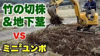 竹の侵食を食い止めるためにミニユンボで掘り散らかす！