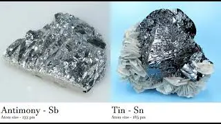 Antimony - Sb vs Tin - Sn Comparing Element attributes Atoms