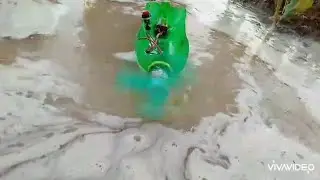Making of a boat from empty plastic bottle