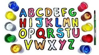Alphabets Coloring and Drawing, Learn Alphabet ABC and Colors, Art Colors for Kids