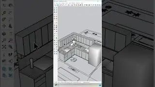 ✅Kitchen modeling in Sketchup #youtubeshorts #new #sketchup #viralvideo