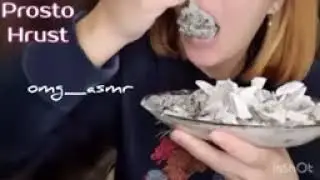 Wet chalk eating with clay paste 