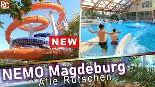 Neue Wasserrutschen im NEMO Magdeburg - Impressionen (alle Attraktionen) 2021 | All Water Slides POV