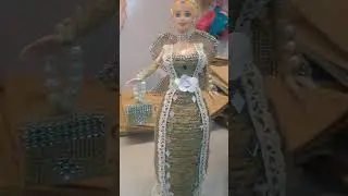 Waste Jute Se Royal Doll Dress 😍 | Handmade CraftOld Doll Makeover ✨ Jute Rope DIY #ytshort #diy