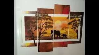 African sunset with elephants - SPRAY PAINT ART- By Artendist