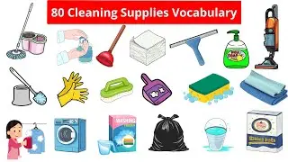 Lesson 210: English Vocabulary | 80 Cleaning Supplies Vocabulary in English | Daily use English word